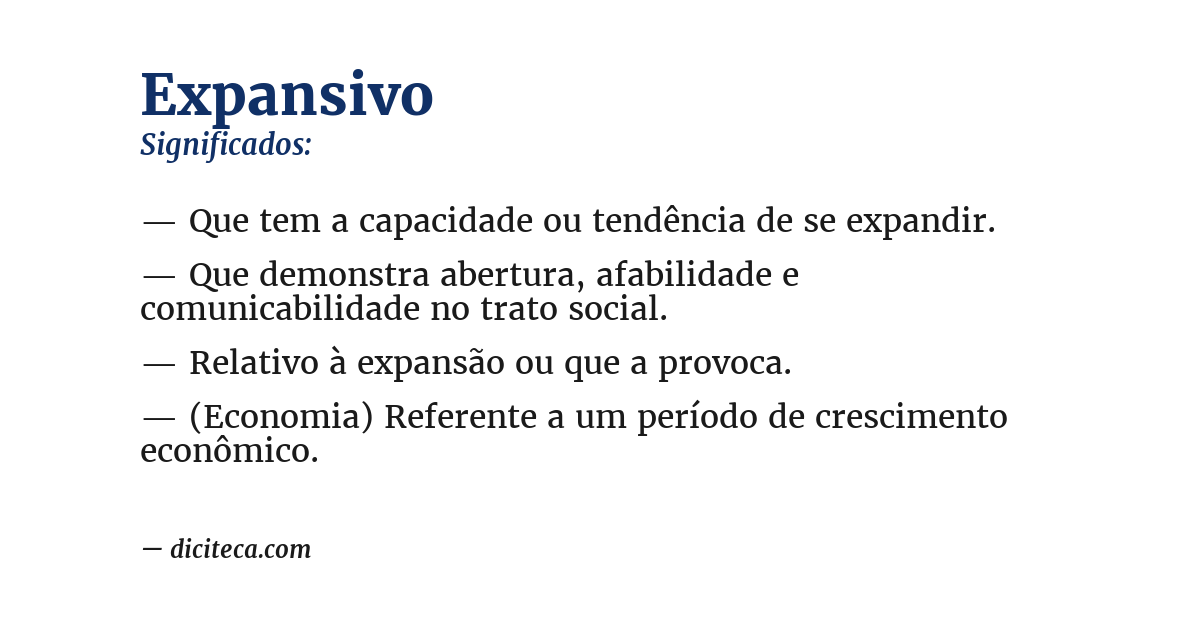 Significado de expansivo