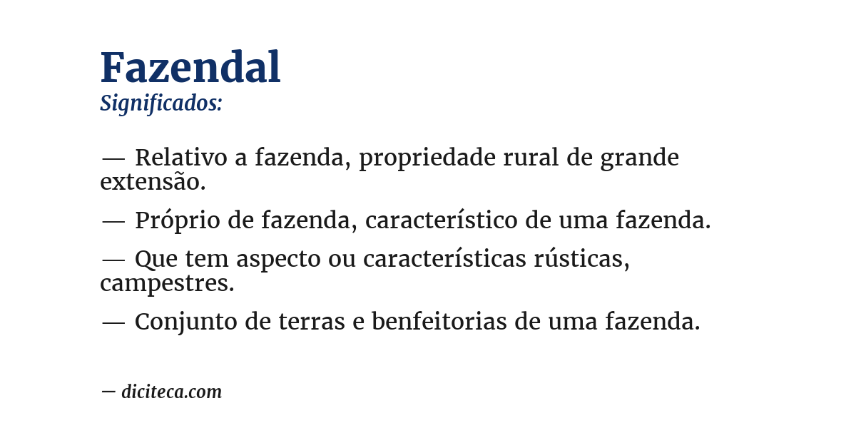 Significado de fazendal