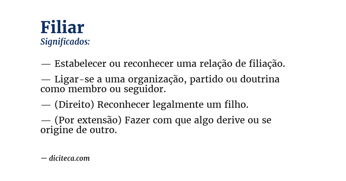 Significado de filiar