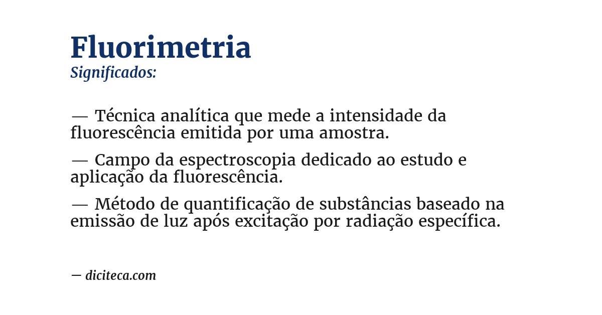 Significado de fluorimetria