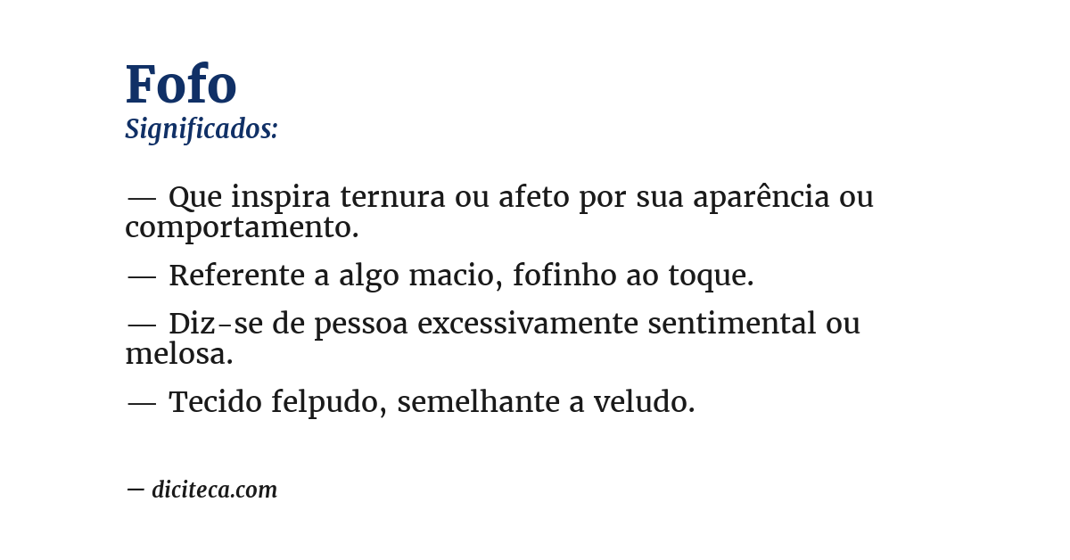 Significado de fofo