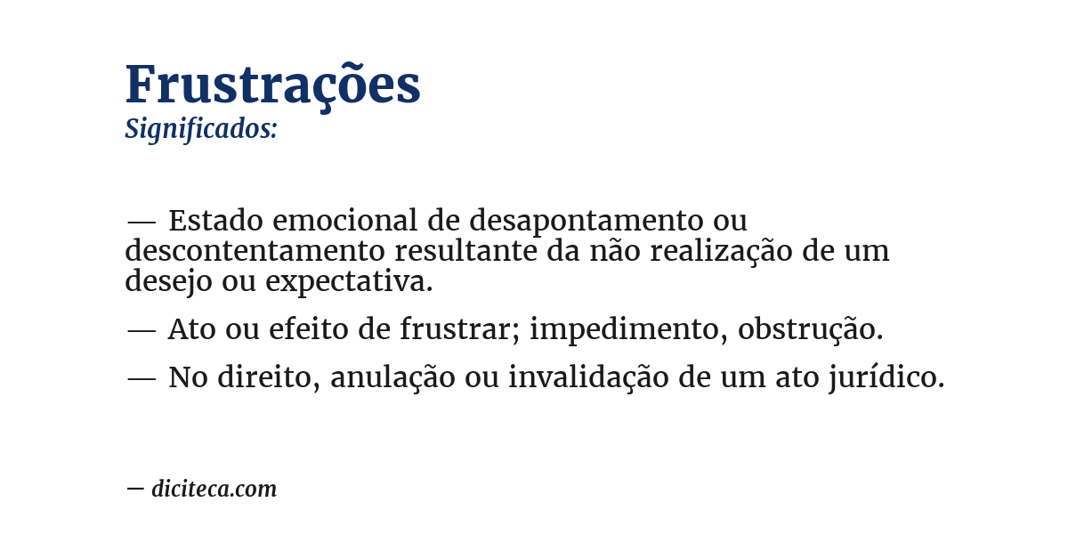 Significado de frustrações