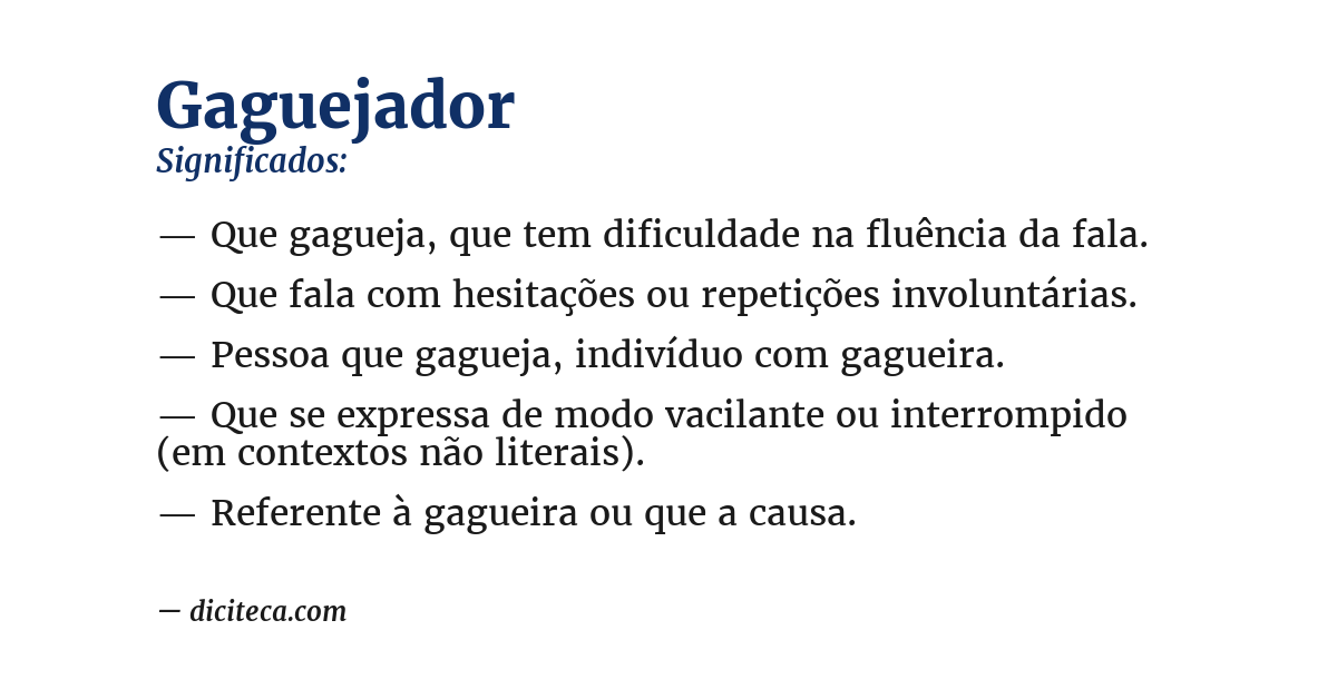 Significado de gaguejador