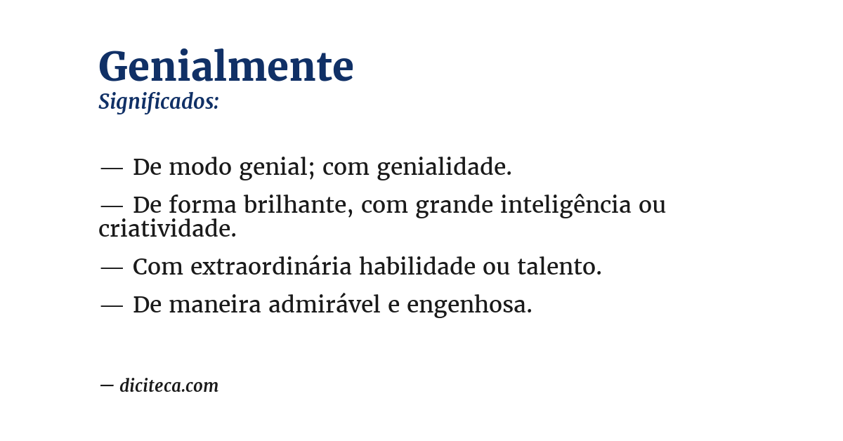 Significado de genialmente