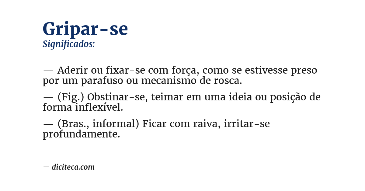 Significado de gripar-se