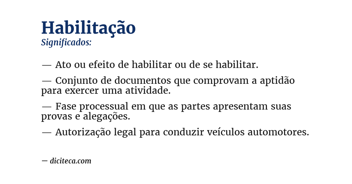 Significado de habilitação