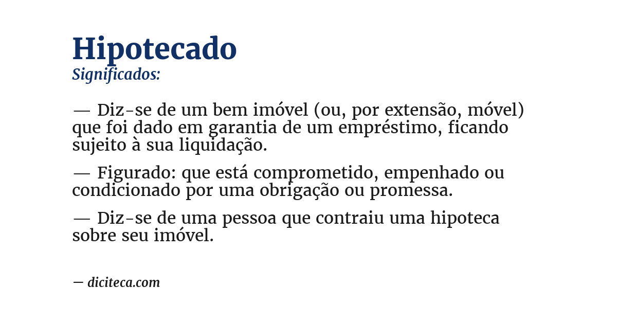 Significado de hipotecado