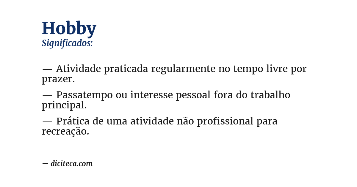 Significado de hobby