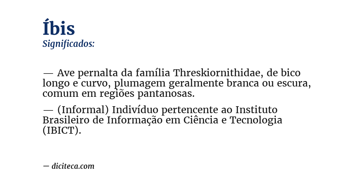 Significado de íbis