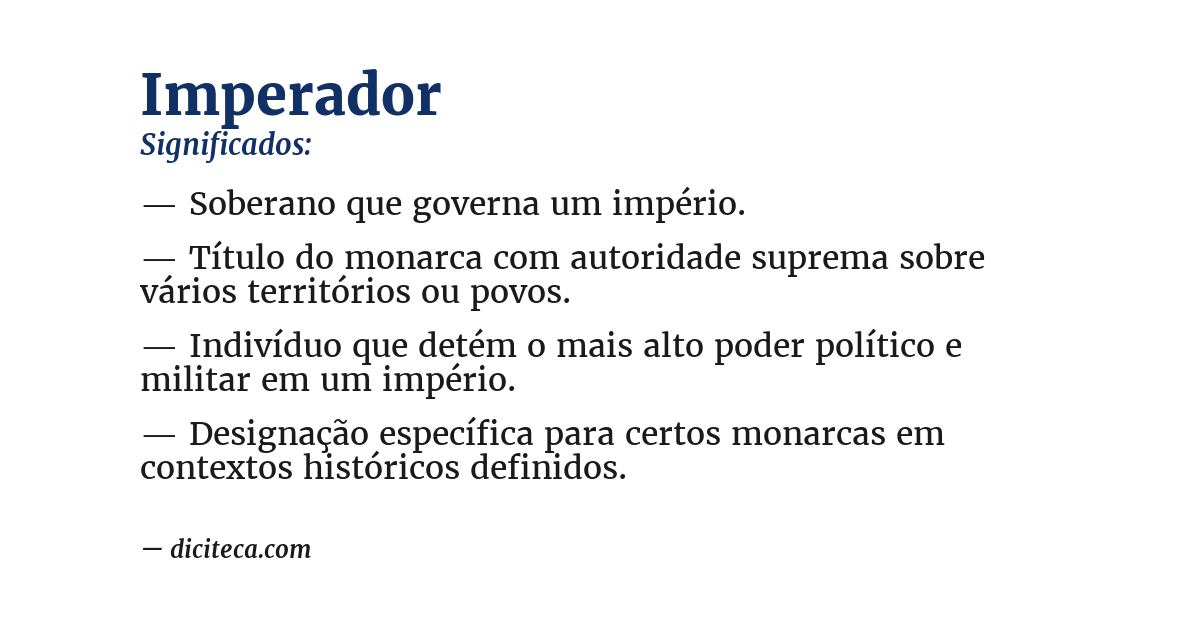 Significado de imperador