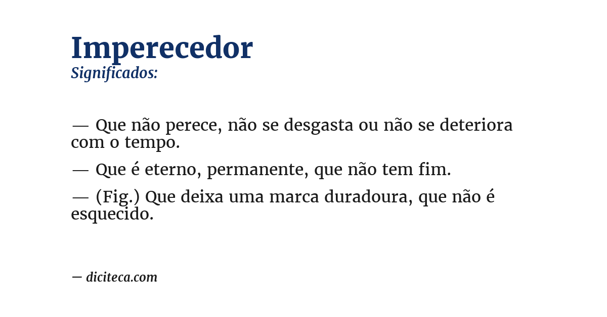 Significado de imperecedor
