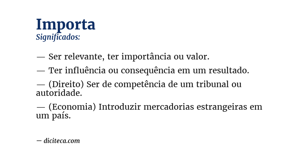 Significado de importa