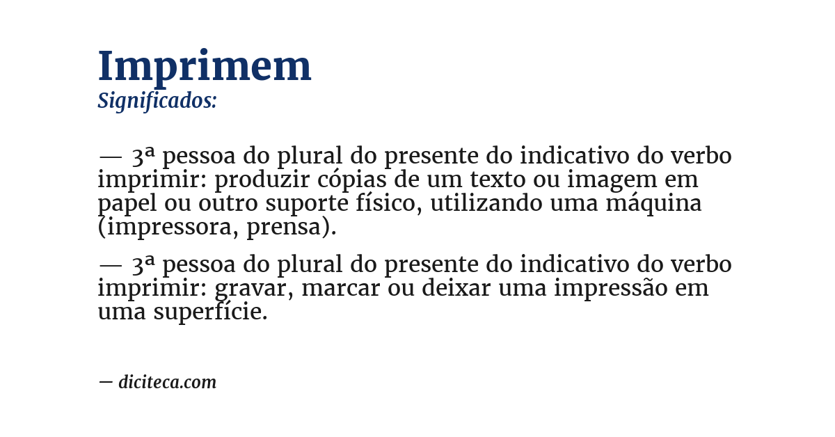 Significado de imprimem