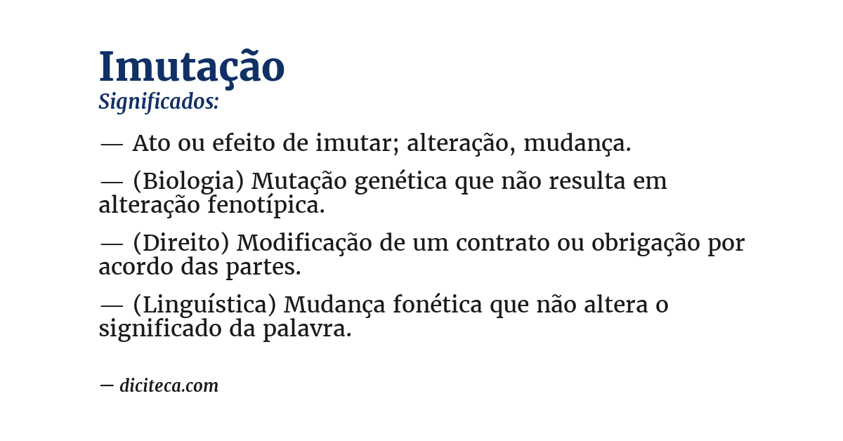 Significado de imutação