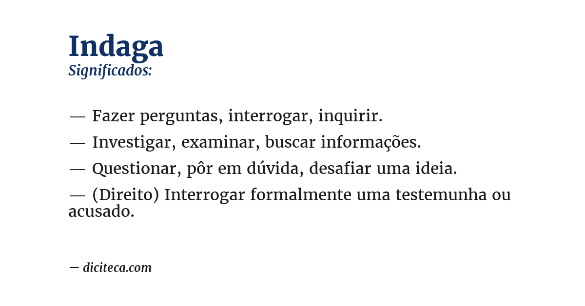 Significado de indaga