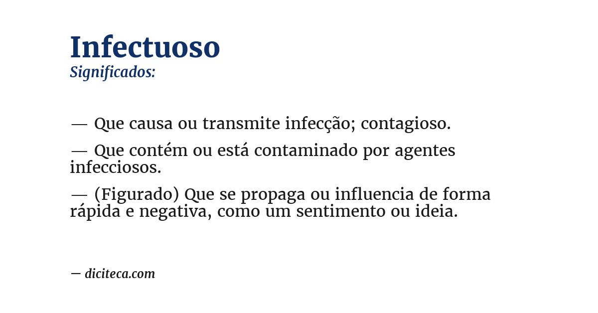 Significado de infectuoso