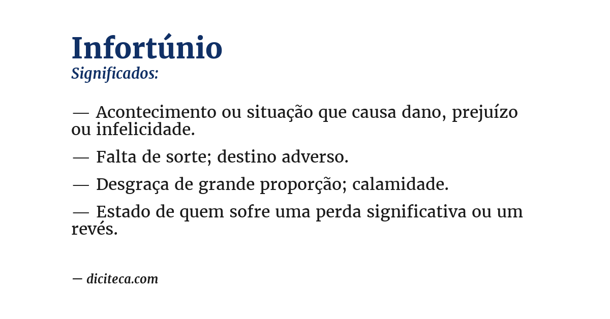 Significado de infortúnio