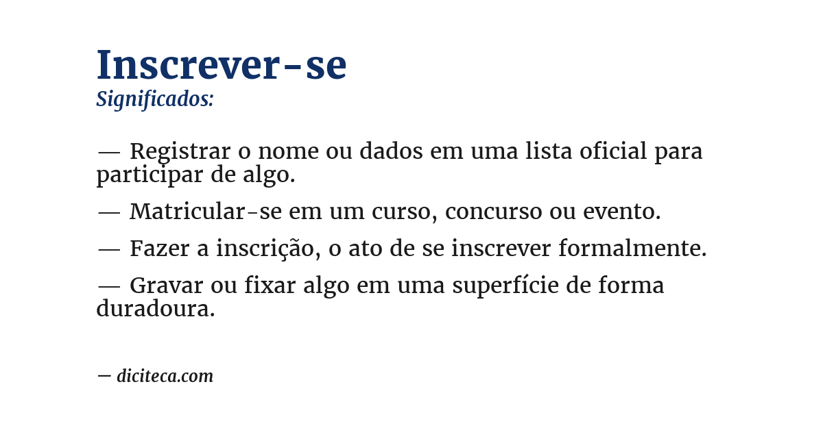 Significado de inscrever-se