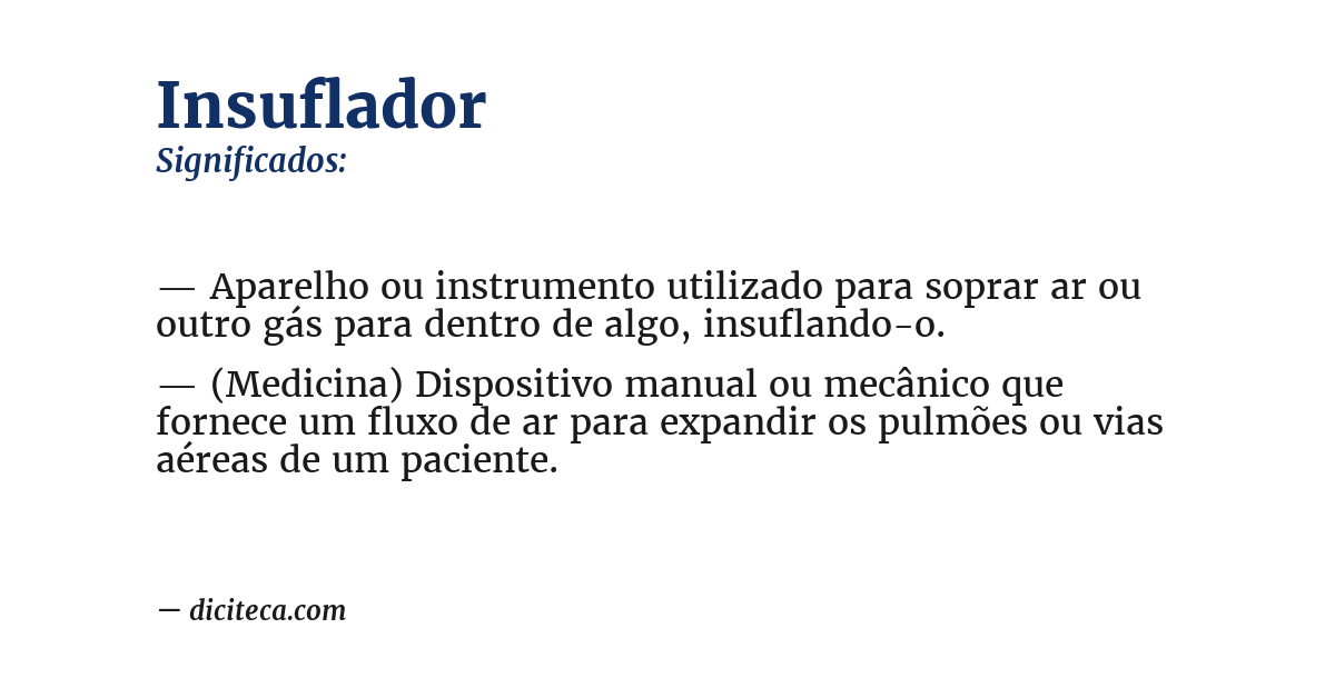Significado de insuflador