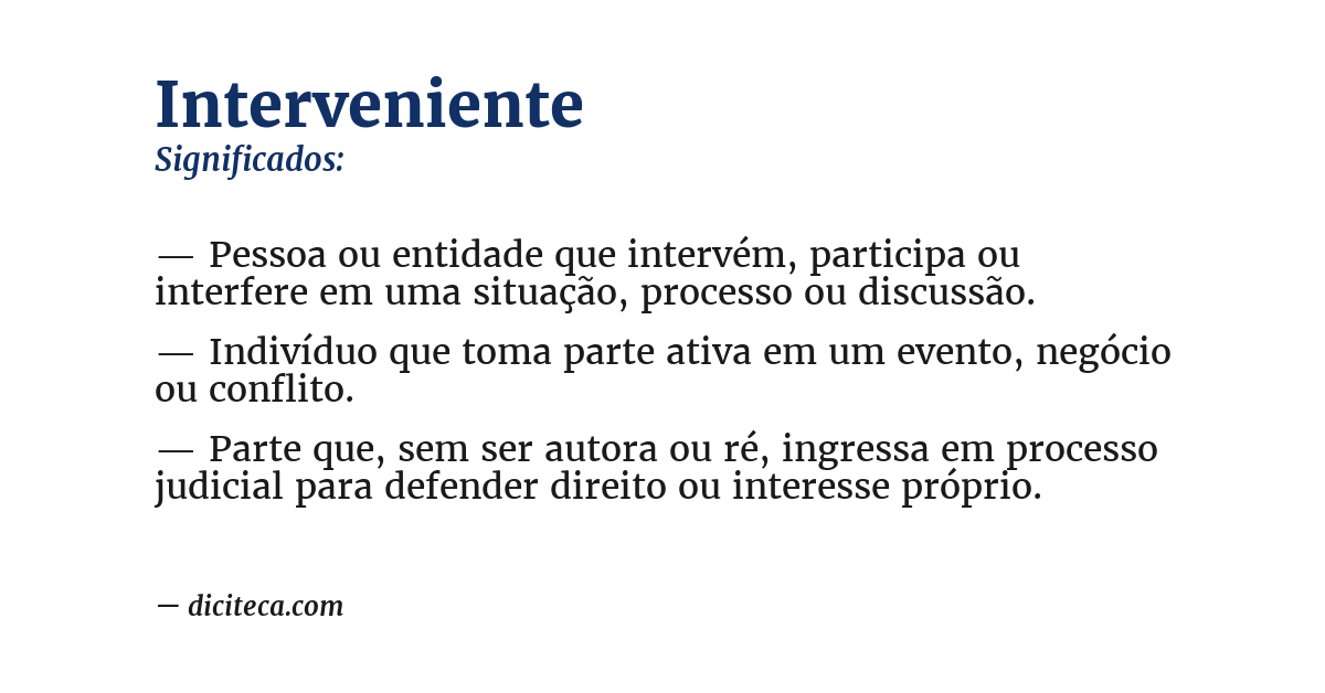 Significado de interveniente