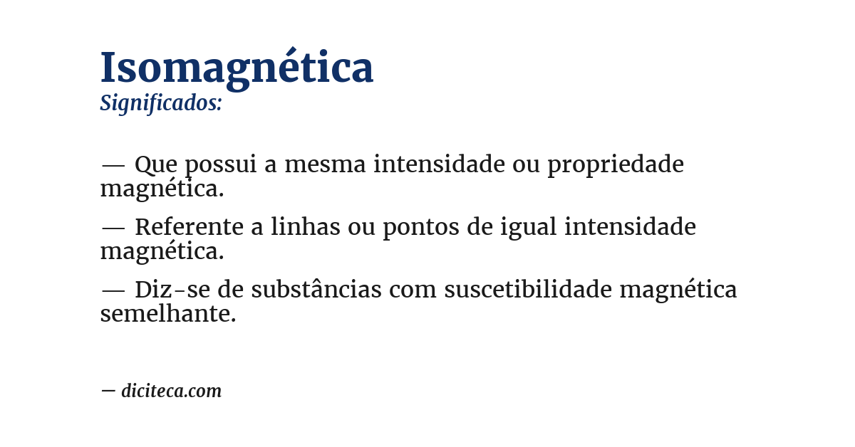 Significado de isomagnética