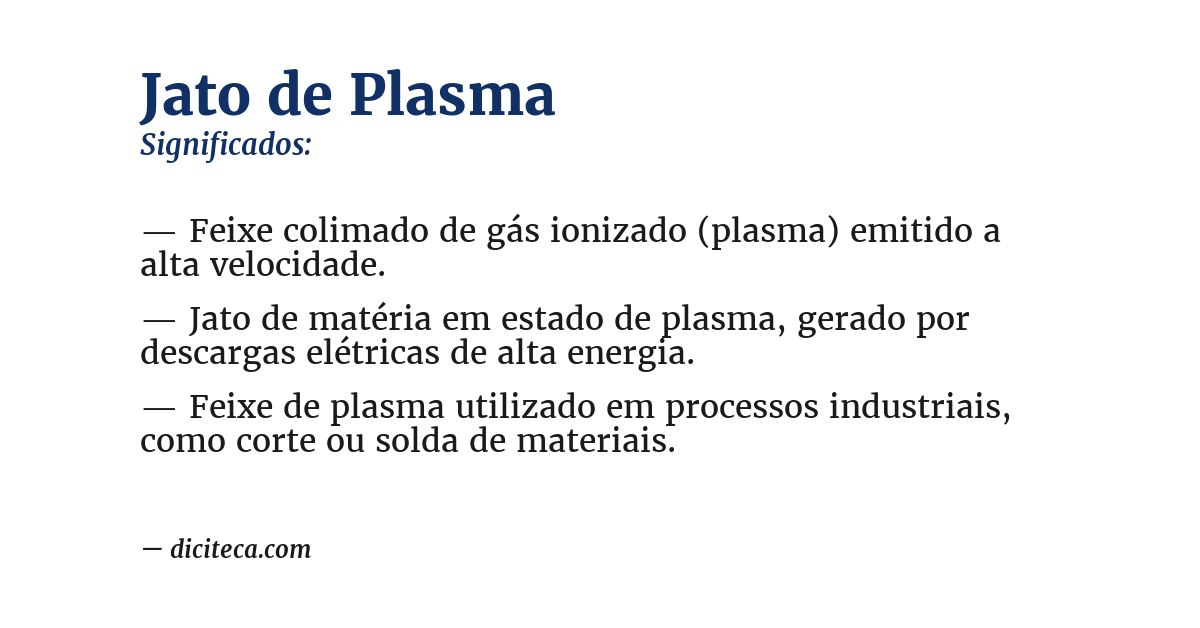 Significado de jato de plasma