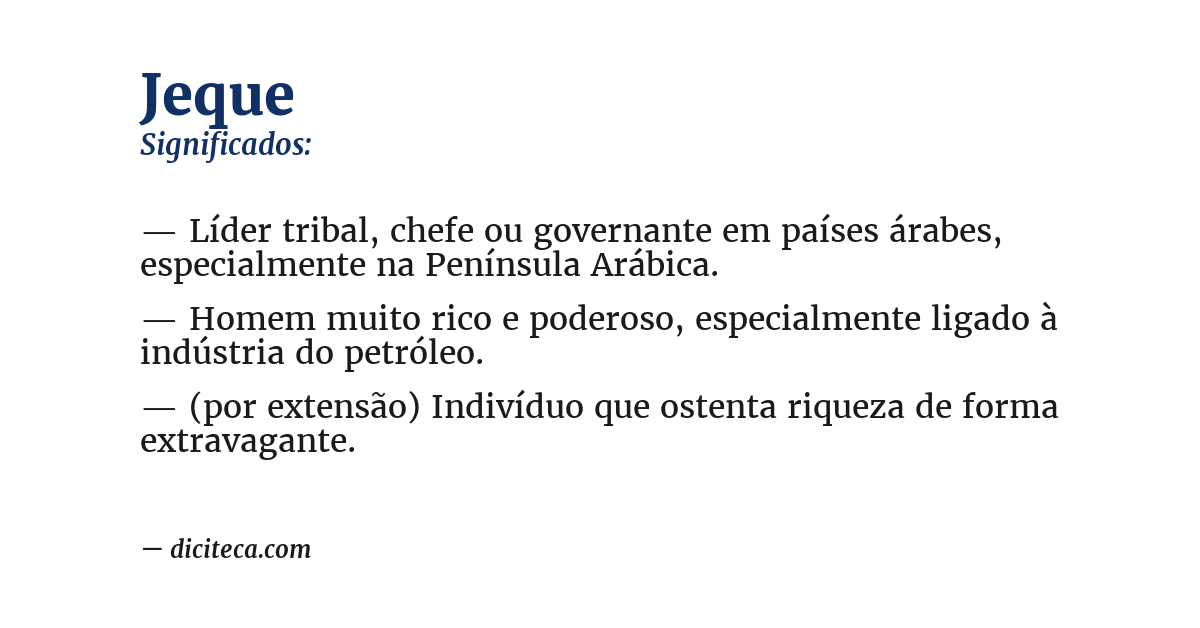 Significado de jeque