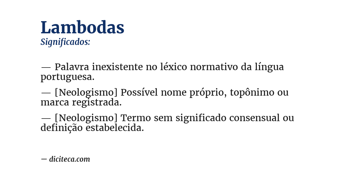 Significado de lambodas