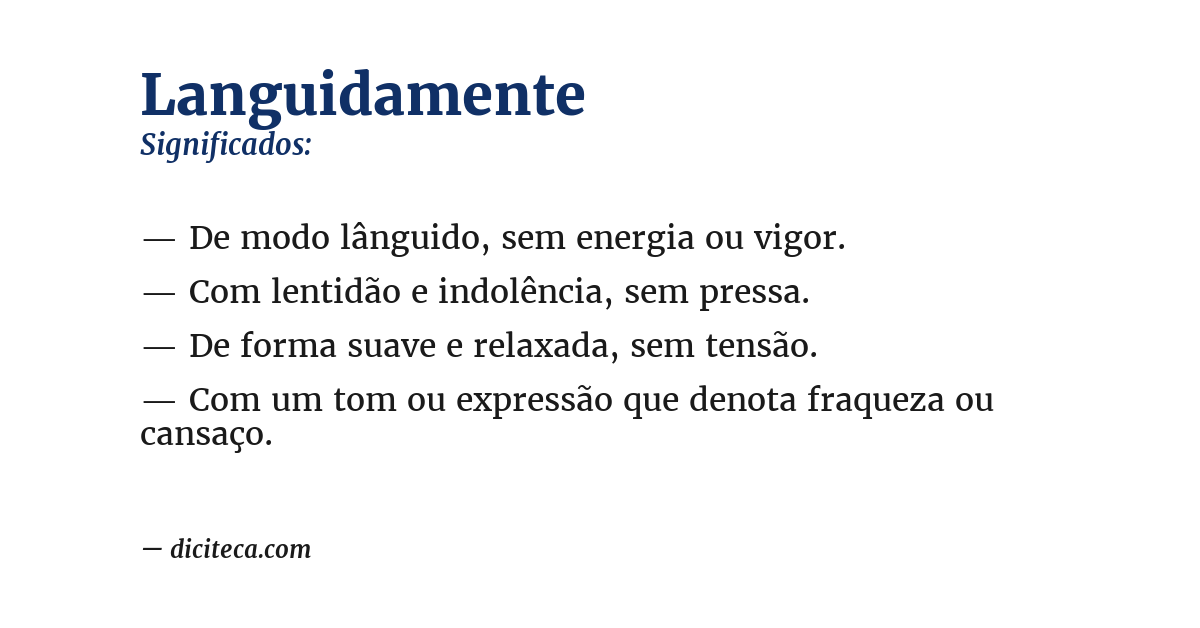 Significado de languidamente