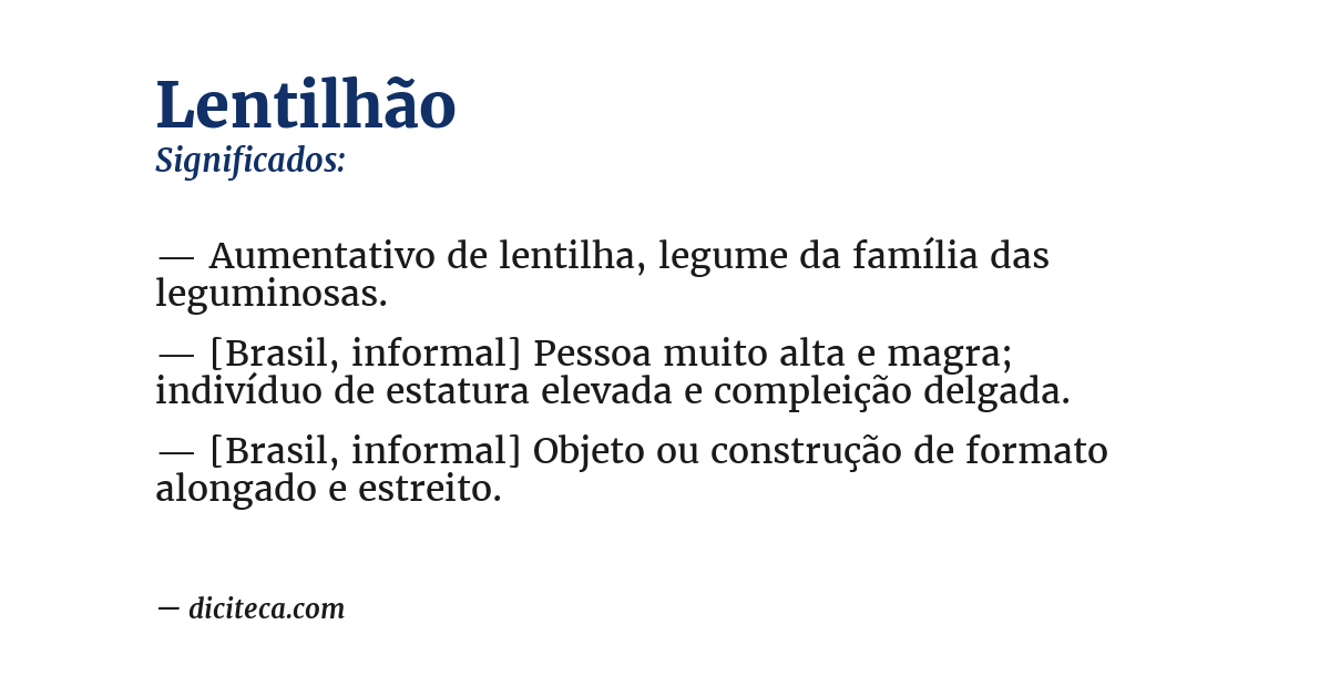 Significado de lentilhão