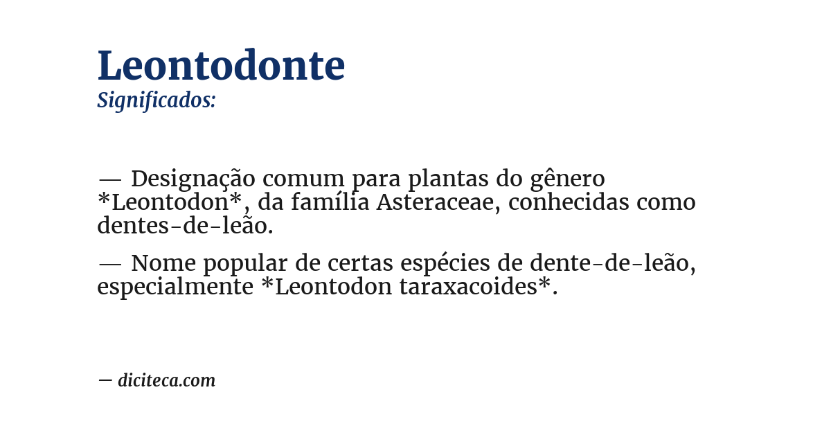 Significado de leontodonte