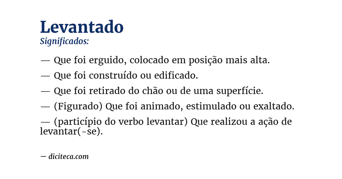 Significado de levantado