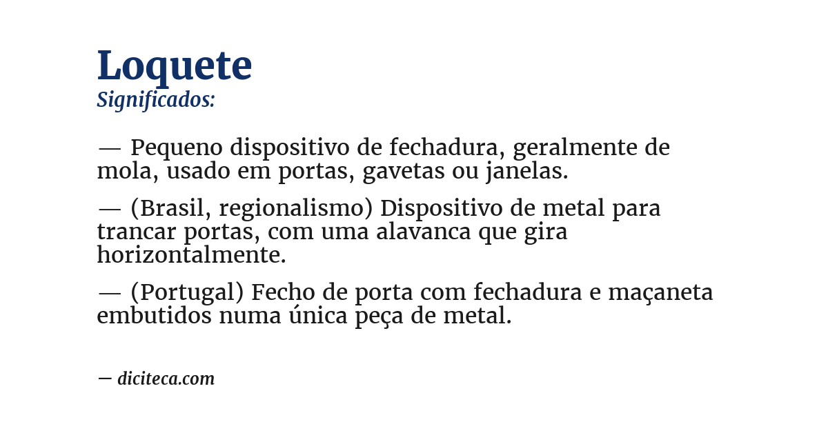 Significado de loquete