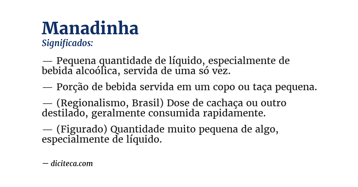 Significado de manadinha