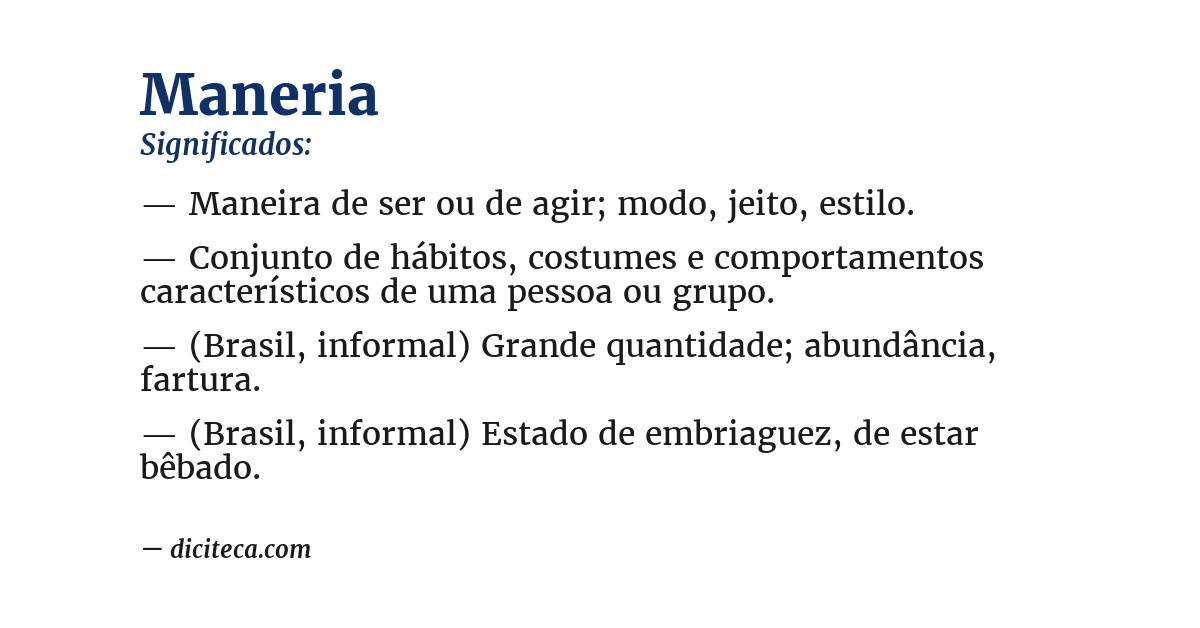 Significado de maneria