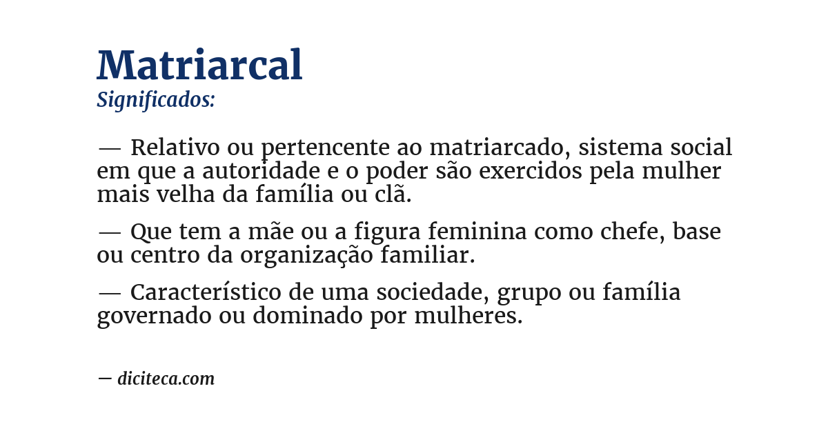 Significado de matriarcal