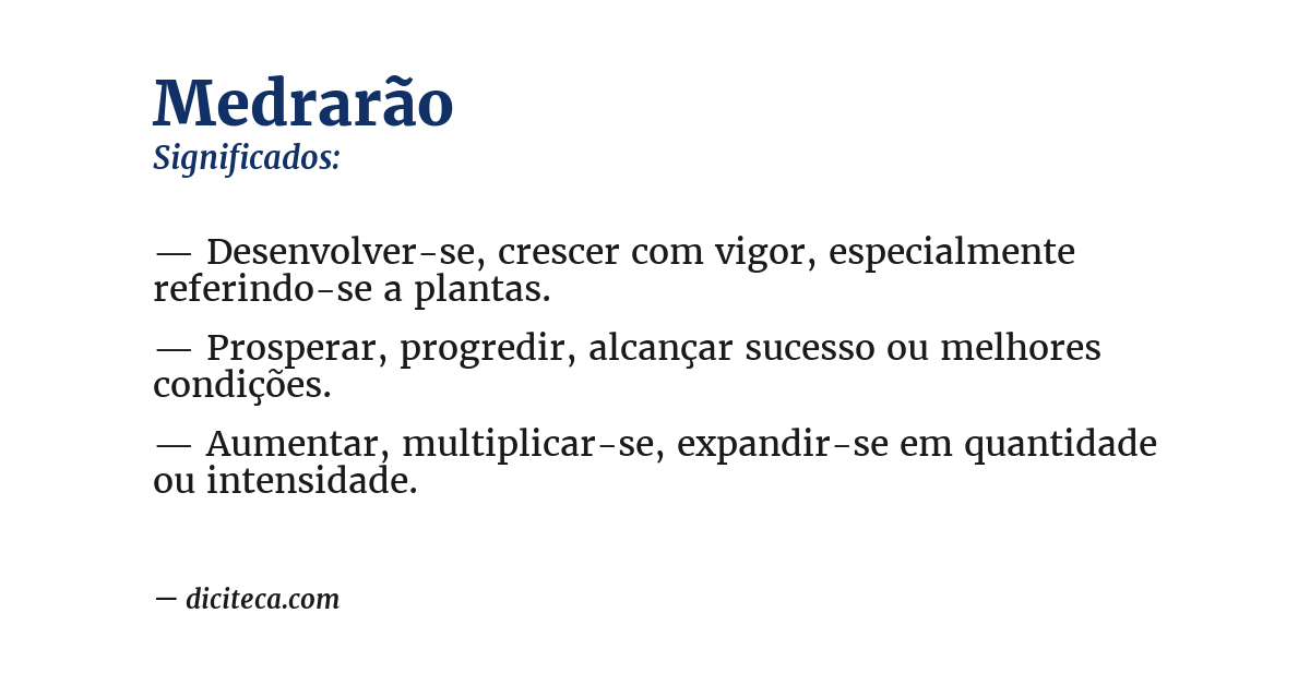 Significado de medrarão
