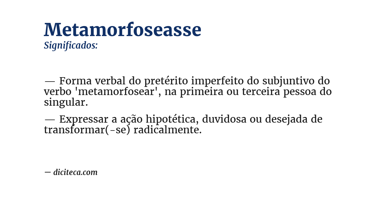 Significado de metamorfoseasse