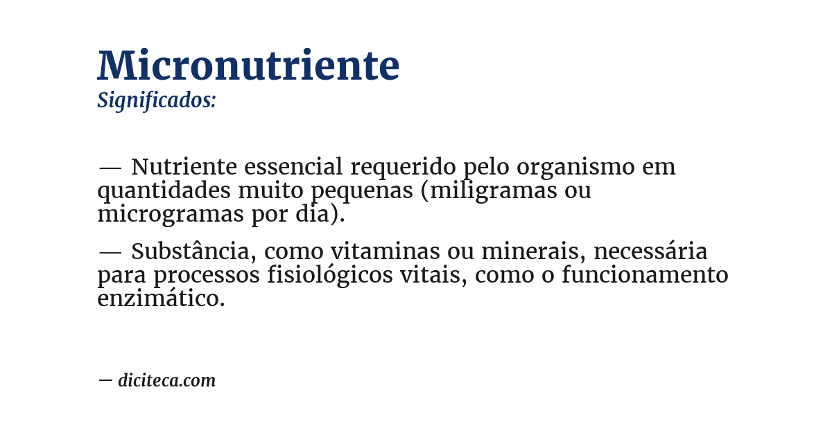Significado de micronutriente
