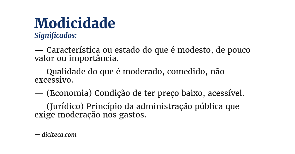 Significado de modicidade
