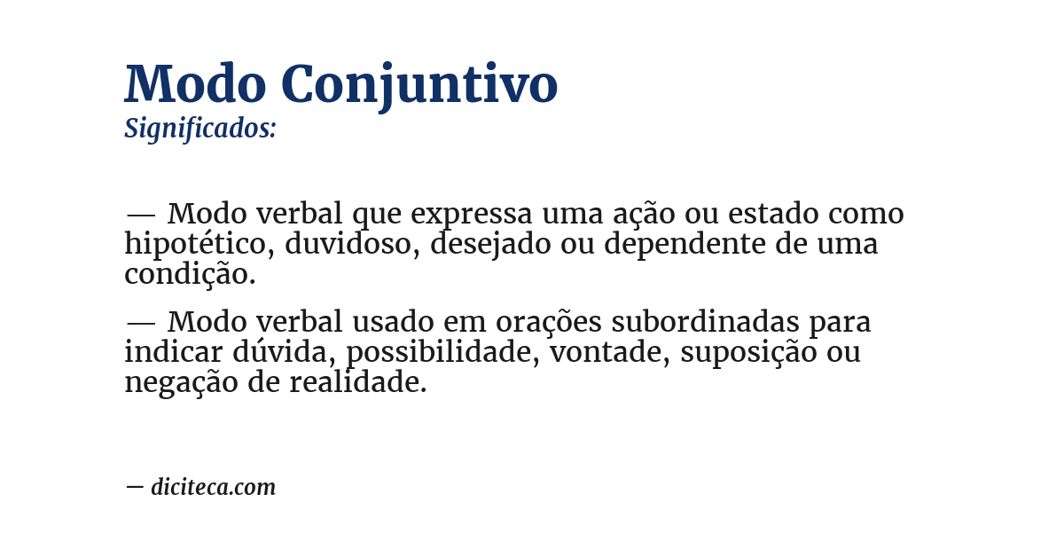 Significado de modo conjuntivo