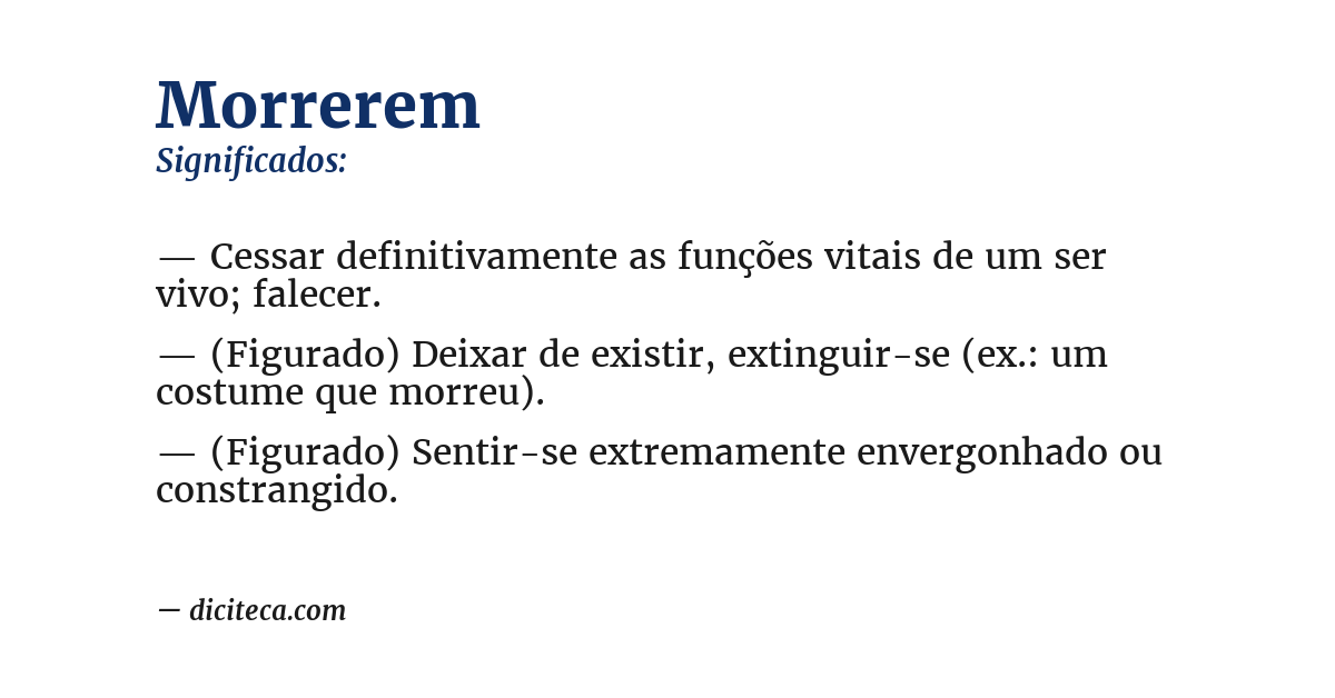 Significado de morrerem