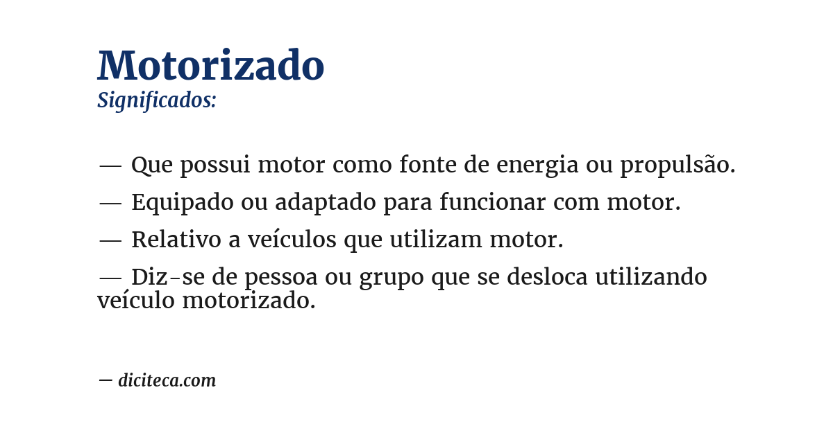 Significado de motorizado