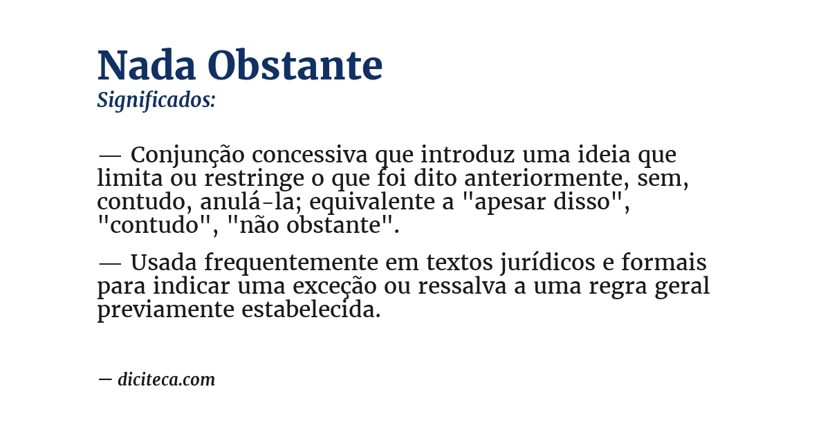 Significado de nada obstante