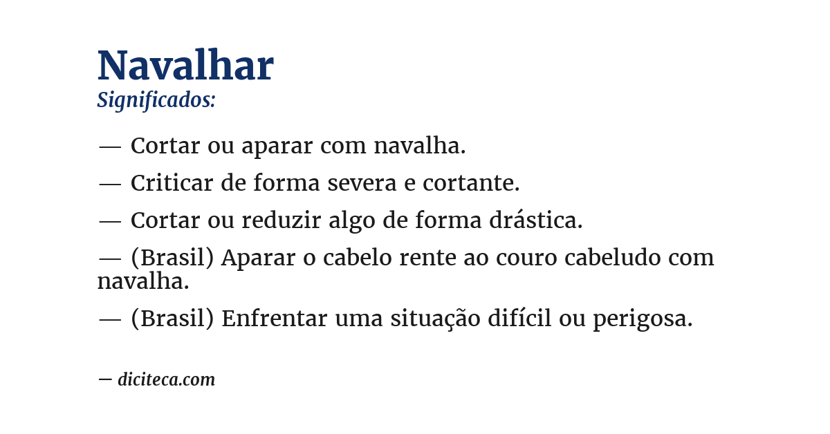 Significado de navalhar