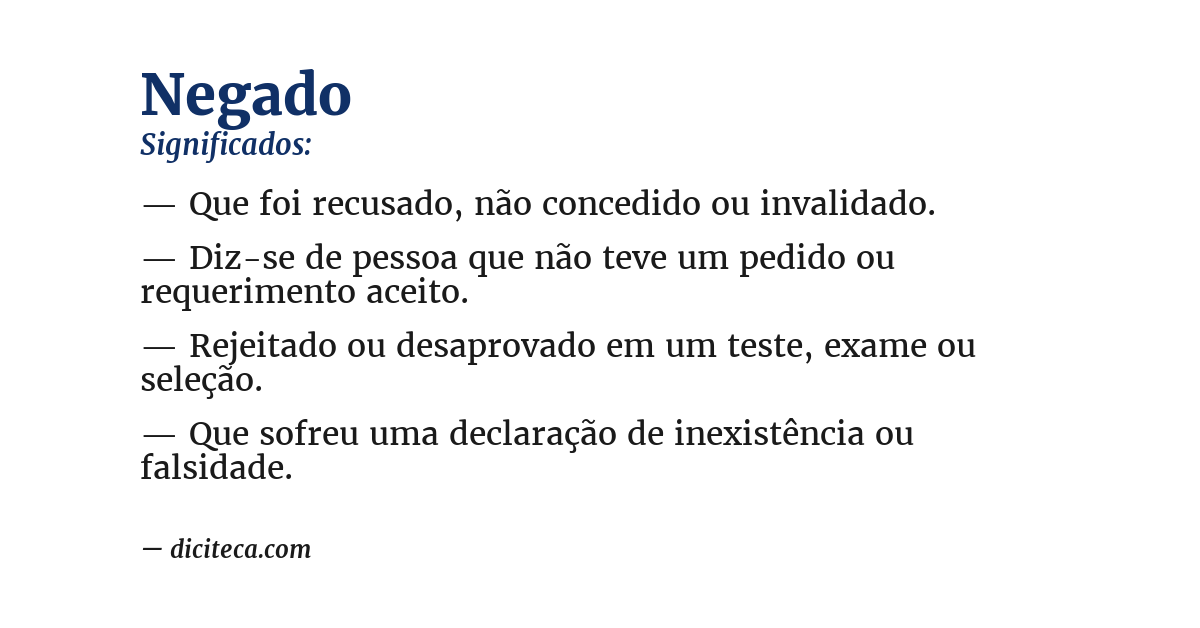 Significado de negado