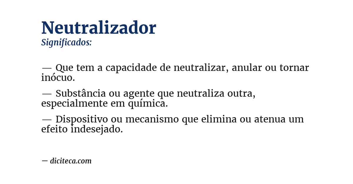 Significado de neutralizador