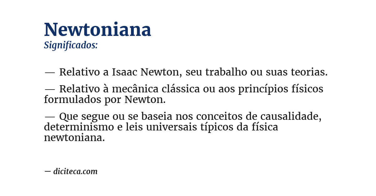 Significado de newtoniana