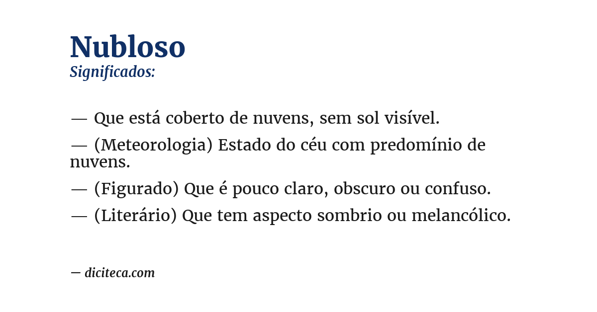 Significado de nubloso