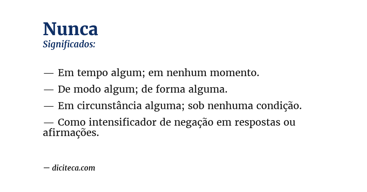 Significado de nunca